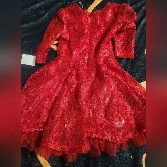 Girl's 4-5 Years Red Pink Lot of 2 Dresses NWT Knit Works & Popatu - Picture 7 of 16